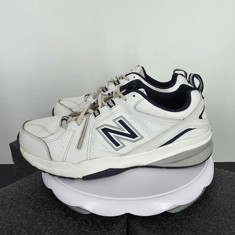 New Balance 608v5 White Navy Leather Cross Training Shoes Men's 11.5 MX608WN5